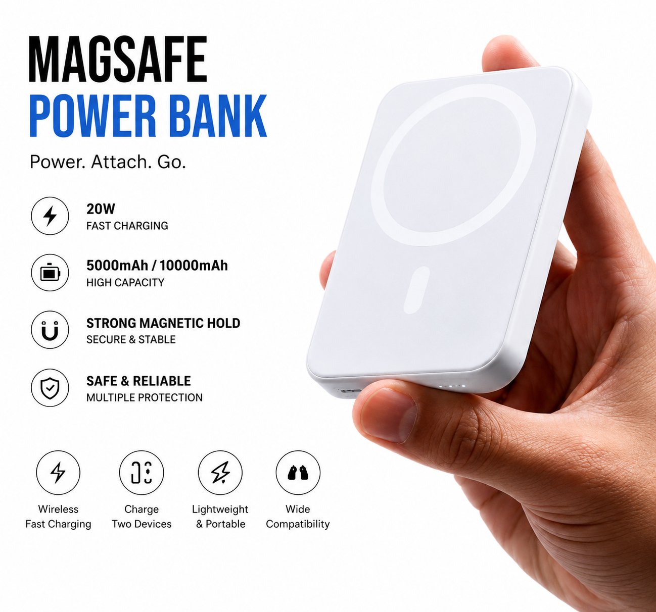 MagSafe Power Bank Pro™ | 10000mAh Magnetic Fast Charger